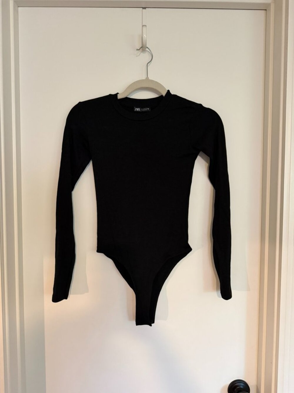 Zara Black Crewneck Long-Sleeve Bodysuit (fits like small) - Sz M